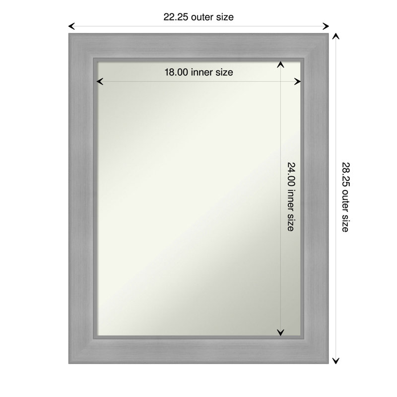 Latitude Run® Vista Brushed Nickel 22.25 in. x 28.25 in. Bathroom